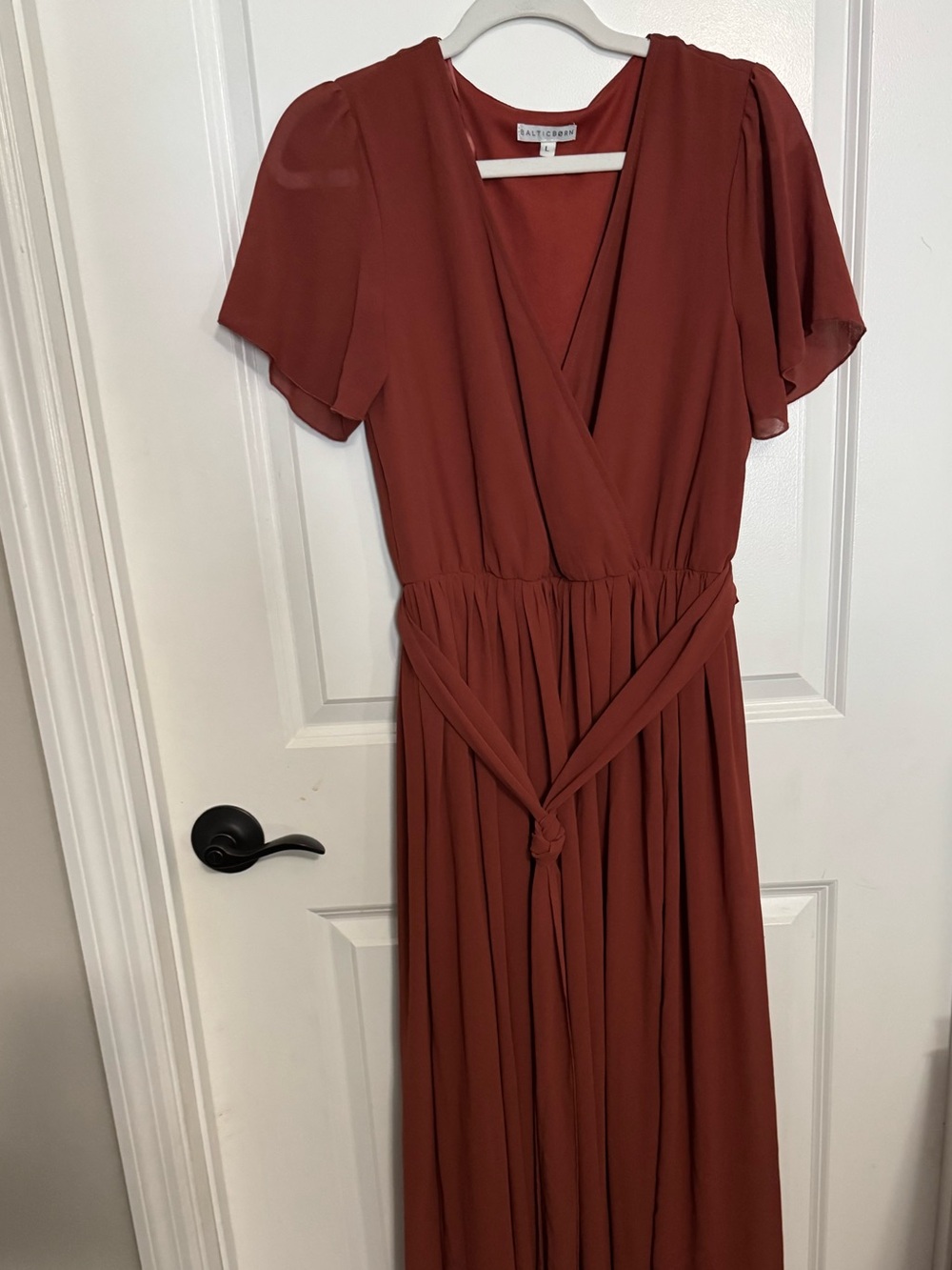 Baltic Born Rust Red Wrap-Front Maxi Dress